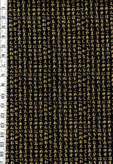 *Asian - LOTUS GARDEN - Small Gold Metallic Kanji Columns - CM3671 - Black - By the Half Yard