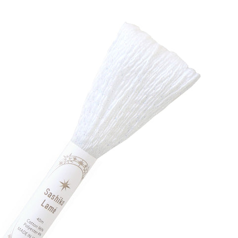 Sashiko Thread - Olympus 40m - LAME - # SL-11 - White