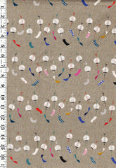 *Asian - Cotton & Steel - Floating Lanterns (2015) - Cotton-Linen - Gray - Last 1 yard