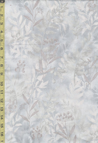 *Japanese - Yoko Saito Centenary Collection - Leafy Branches - CE-10523S-A - Ivory & Soft Gray