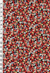 *Asian - LOTUS GARDEN - Small Compact Colorful Cherry Blossoms - CM3666 - Black - By the Half Yard (Copy)