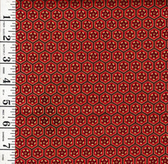 *Asian - LOTUS GARDEN - Small Two-Color Hexagons - CM3668 - Red - By the Half Yard