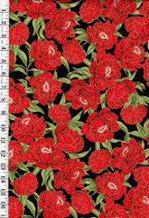 *Asian - LOTUS GARDEN - Peony Garden - CM3663 - Black - By the Half Yard