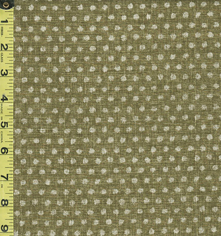 Japanese - Morikiku - Dots - M12000-A18 - Dobby Weave - Ecru & Light Olive Green - Last 2 3/4 yards