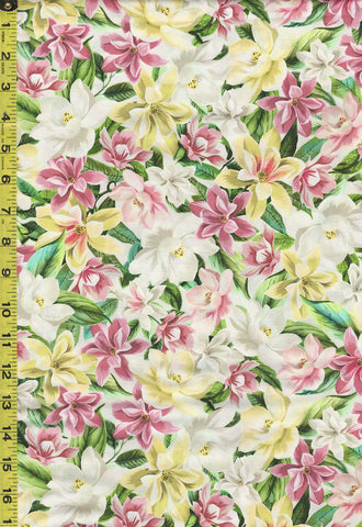 *Tropical - Maywood Studios - Lanai Pretty Compact Floral - MAS10222-E - Cream