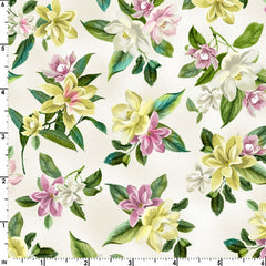 *Tropical - Maywood Studios - Lanai Pretty Floral Clusters - MAS10223-E - Cream