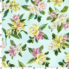*Tropical - Maywood Studios - Lanai Pretty Floral Clusters - MAS10223-Q - Aqua