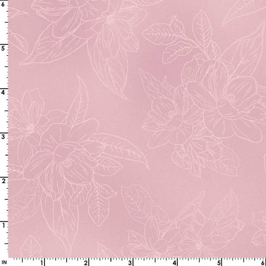 *Tropical - Maywood Studios - Lanai Tonal Floral Linework Clusters - MASD10227-P - Pink