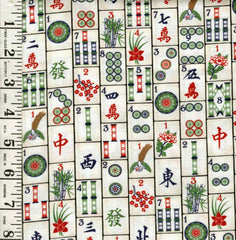 *Asian - Mahjong Tiles - FUN-CD4816 - Cream - By the Half Yard