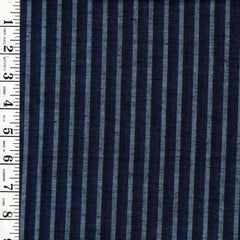 1034 - Vintage Woven Mini Stripe - Japanese Tsumugi cotton fabric - Dark Navy, Indigo, Gray - By the Half Yard