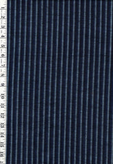 1034 - Vintage Woven Mini Stripe - Japanese Tsumugi cotton fabric - Dark Navy, Indigo, Gray - By the Half Yard