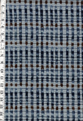 *Moda - Janet Clare - Hearty Good Wishes - Abstract Square Columns - Blue & Brown - # 1353 - Last 1 yard