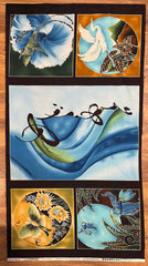 *Asian - TWELVE MOONS - Scenic Asian PANEL - 9604 - Brown - Blue - Last One