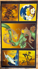 *Asian - TWELVE MOONS - Scenic Asian PANEL - 9603 - Brown - Gold - Last One