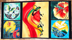 *Asian - TWELVE MOONS - Scenic Asian PANEL - 9604 - Green - Blue - Last One