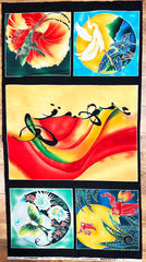 *Asian - TWELVE MOONS - Scenic Asian PANEL - 9604 - Green - Blue - Last One