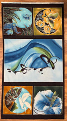 *Asian - TWELVE MOONS - Scenic Asian PANEL - 9604 - Brown - Blue - Last One