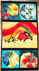 *Asian - TWELVE MOONS - Scenic Asian PANEL - 9604 - Green - Blue - Last One