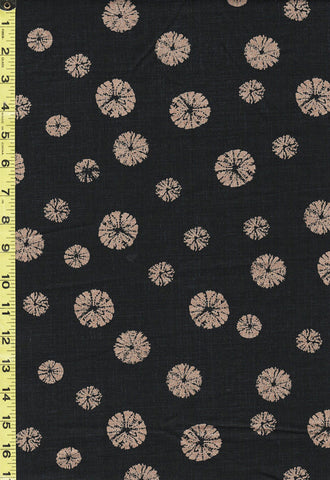 Japanese - Morikiku - Sand Dollars - M-18000-A24 - Dobby Weave - Black Charcoal/ Black - Last 2 1/4 Yards