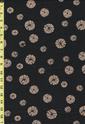 Japanese - Morikiku - Sand Dollars - M-18000-A24 - Dobby Weave - Black Charcoal/ Black