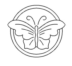 Sashiko Stencil - Butterfly Circle -5" - 12.7cm - ON SALE - 40% OFF
