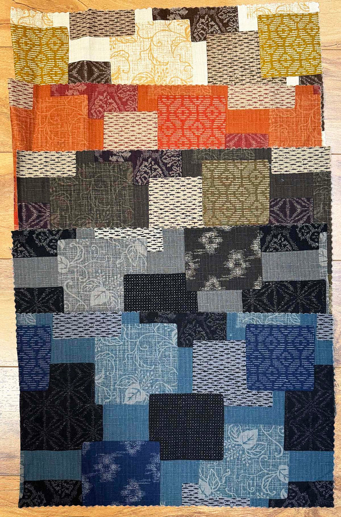 Asian - Notions in Paradise - Japanese Motif Patchwork - 5 Color Dobby Weave Sampler - ONE ONLY