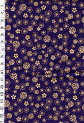 Japanese - Naka Floating Cherry Blossoms & Floral Medallions - B-1000-20C - Purple - By the Half Yard