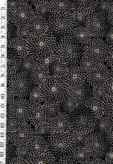 *Japanese - Quilt Gate Rustic Homespun - Compact Stylized Mums - Indigo - Last 1 1/2 yards