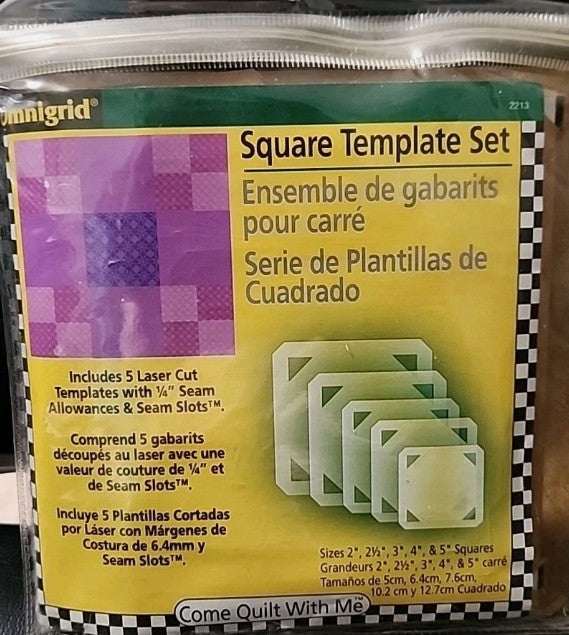 SALE  - Omnigrid Template Set - 5 Laser Cut Templates with Seam Allowance - Save 30% OFF - Last One