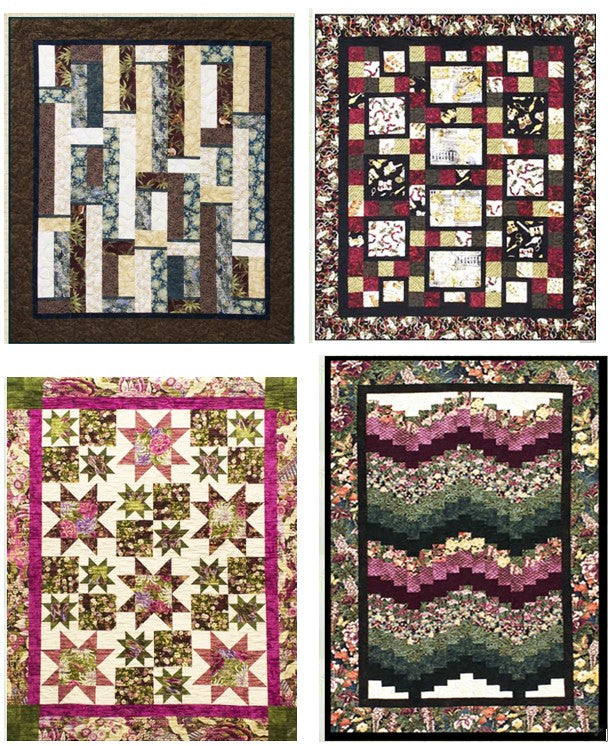 Quilt Pattern SPECIAL - 4 Pressed For Time Quiltworks - Fat Quarter Friendly Patterns - Just $12.95