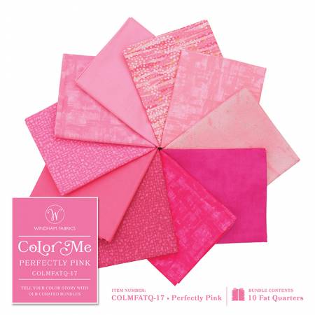 Fat Quarter Color Pack - COLOR ME - PERFECTLY PINK - 10 Fat Quarter Bundle - ON SALE - SAVE 10%