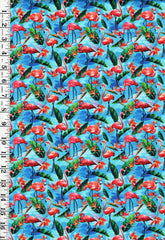 *Tropical - Fabulous Flamingos - Small Flamingos & Bird of Paradise - 120-8921 - Blue