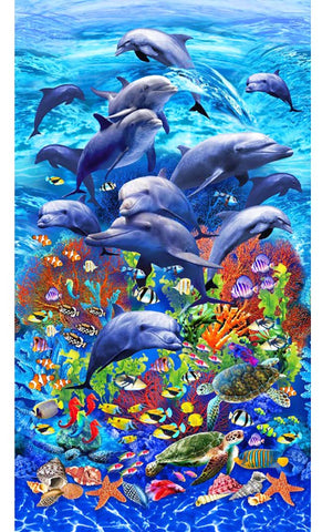 *Tropical - Jewels of the Sea - Dolphin & Sea Life PANEL - DCX11121-AQMA-D