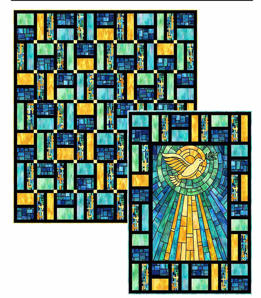 Quilt Window Tree Quilt Pattern - Pine Tree Country Quilts - Peaceful Window | Shibori Dragon