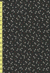 Japanese Sevenberry - Kasuri Collection - Tiny Floating Cherry Blossoms with Red Petals - SB-88227D2-7 - Black
