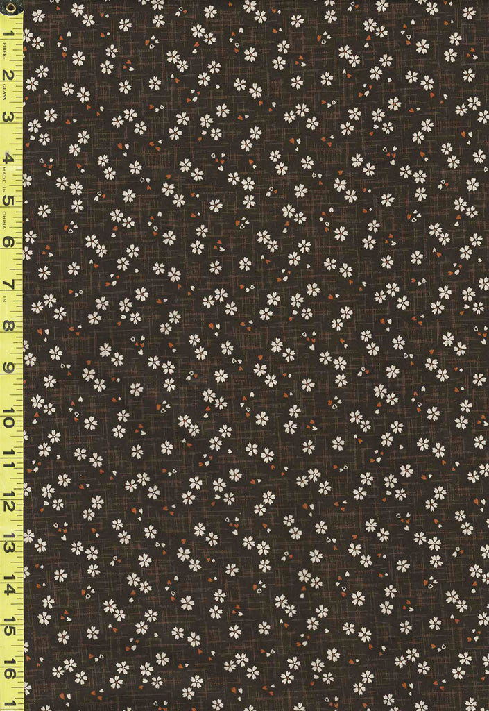 Japanese Sevenberry - Kasuri Collection - Tiny Floating Cherry Blossoms with Copper Petals - SB-88227D2-5 - Brown