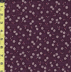 Japanese Sevenberry - Kasuri Collection - Tiny Floating Cherry Blossoms with Pink Petals - SB-88227D2-4 - Purple
