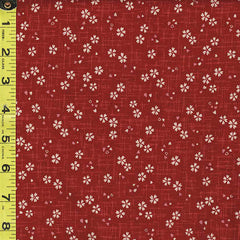 Japanese Sevenberry - Kasuri Collection - Tiny Floating Cherry Blossoms with Pink Petals - SB-88227D2-3 - Vintage Red