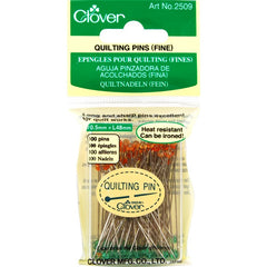 Notions - Clover Fine Quilting Glass Head Pins # 2509 - Long & Sharp - 100/ Box