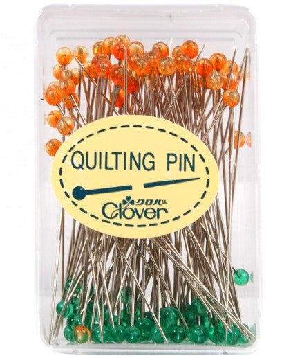 Notions - Clover Fine Quilting Glass Head Pins # 2509 - Long & Sharp - 100/ Box