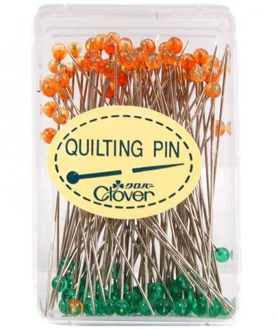 Notions - Clover Fine Quilting Glass Head Pins # 2509 - Long & Sharp - 100/ Box