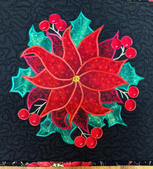 *Quilt - Placemat Poinsettia - Black & Red