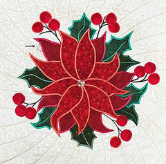 *Quilt - Placemat or Wall Hanging Poinsettia - Cream