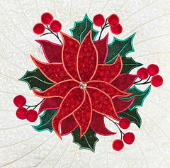 *Quilt - Placemat or Wall Hanging Poinsettia - Cream