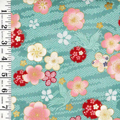 *Quilt Gate - Blossom Collection - Aqua - 2 Piece Bundle - 27" each (54" - 1 1/2 yards total) - One Only