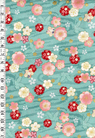 *Quilt Gate - Blossom Collection - Aqua - 2 Piece Bundle - 27
