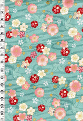 *Quilt Gate - Blossom Collection - Aqua - 2 Piece Bundle - 27" each (54" - 1 1/2 yards total) - One Only