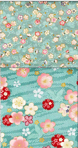 Quilt Gate - Blossom Collection - Aqua - 2 Piece Bundle - 27