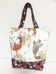 *Japanese - Quilt Gate - Large Colorful Koi, Floating Blossoms & Medallions - Mauve - Last 1 1/4 yard