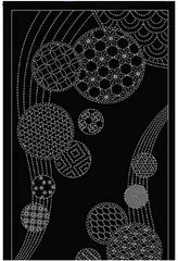 Sashiko Pre-printed Panel - Wagara WINDCHIMES - HF1119-11BL - Black